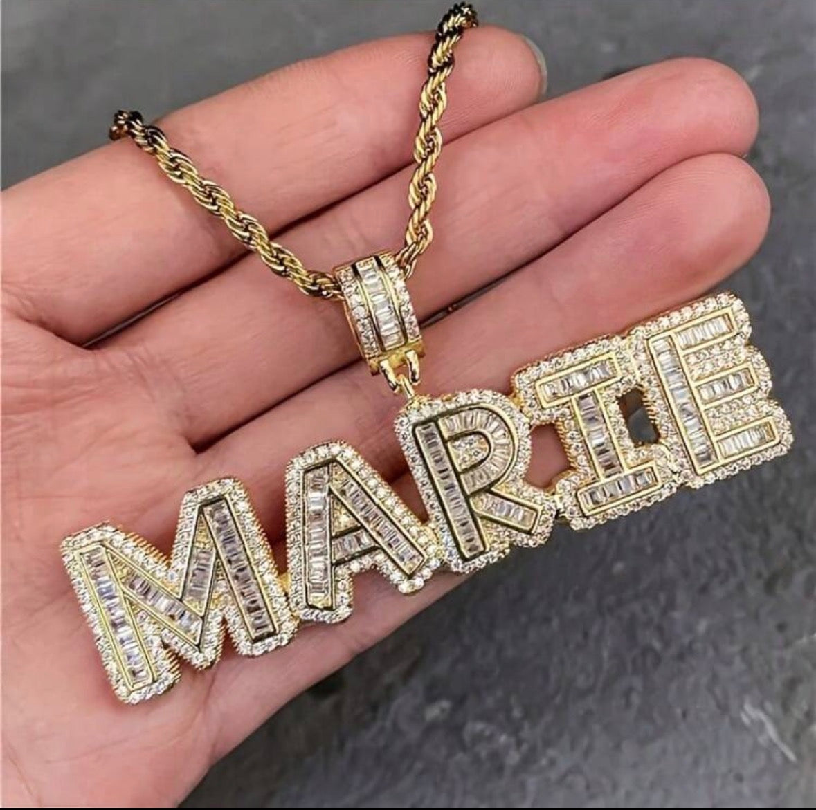 Custom Ice name Necklace