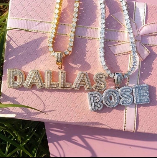 Custom Ice name Necklace